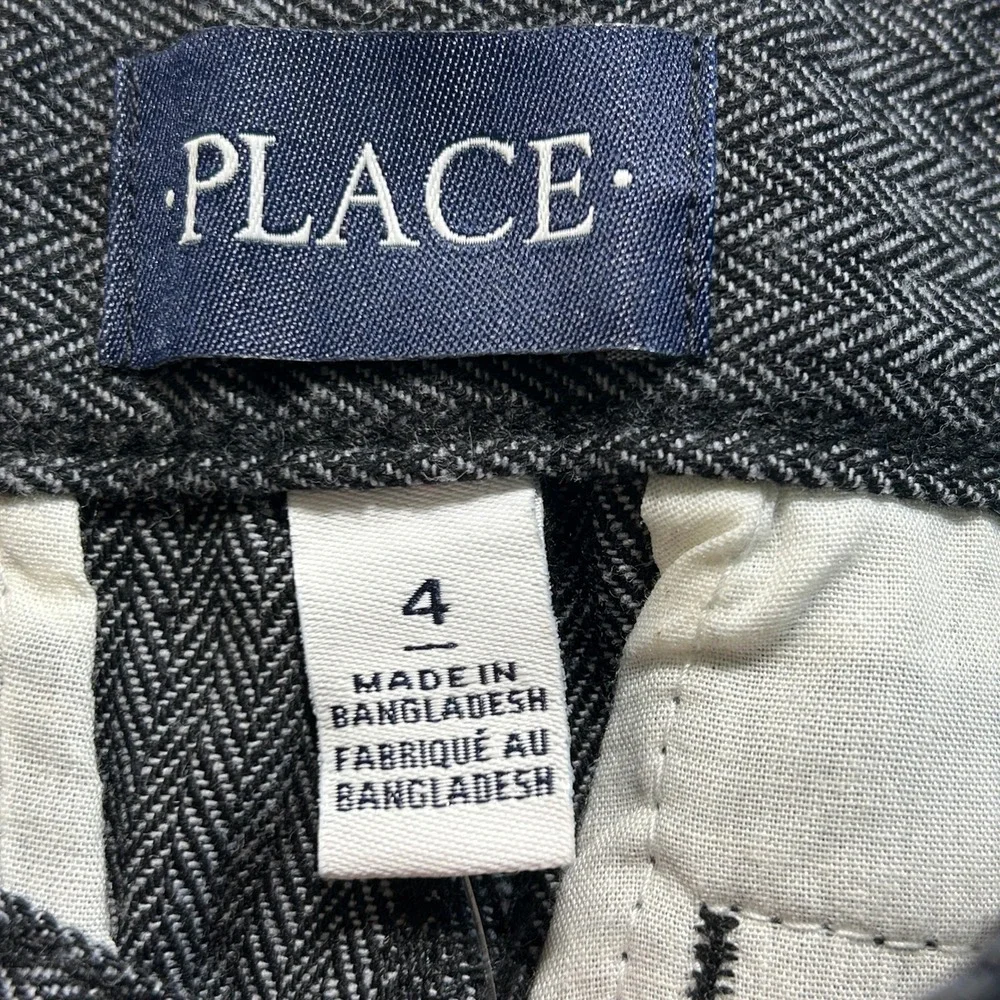 The Children's Place Herringbone Dress Pants Boys Size 4 Black